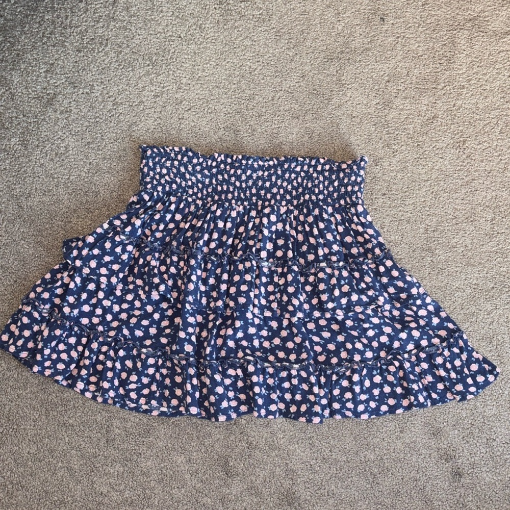 AERIE FLORAL RUFFLE SKIRT